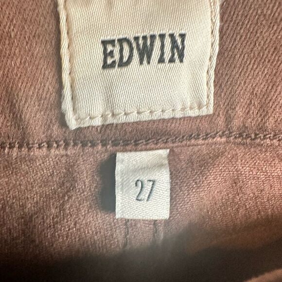 NWT Edwin Anthropology Women’s Bree Slim Straight Crop Jeans Java Brown- Size 27 - Picture 4 of 11